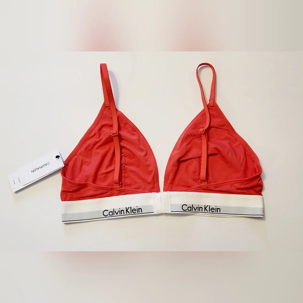 Calvin Klein Modern Cotton Triangle Bralette XL & Bikini L Strawberry Shake Set - Picture 5 of 5